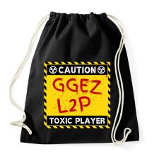 PRINTFASHION CAUTION - TOXIC PLAYER - Sportzsák, Tornazsák - Fekete tornazsák