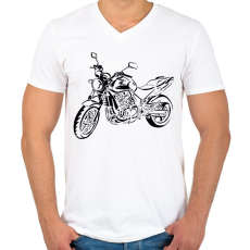 PRINTFASHION cbf500 - Férfi V-nyakú póló - Fehér