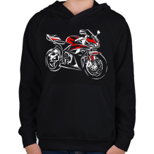PRINTFASHION cbr600rr pirosfehér - Gyerek kapucnis pulóver - Fekete gyerek pulóver, kardigán