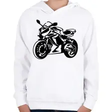PRINTFASHION cbr650r2 - Gyerek kapucnis pulóver - Fehér gyerek pulóver, kardigán