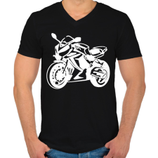 PRINTFASHION cbr650r2feher - Férfi V-nyakú póló - Fekete férfi póló