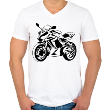 PRINTFASHION cbr650r - Férfi V-nyakú póló - Fehér férfi póló