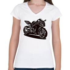 PRINTFASHION cbr firebla - Női V-nyakú póló - Fehér