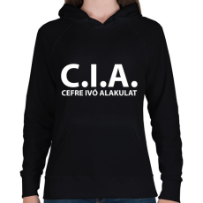 PRINTFASHION Cefre ivó alakulat fehér - Női kapucnis pulóver - Fekete