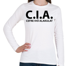PRINTFASHION Cefre ivó alakulat fekete - Női hosszú ujjú póló - Fehér női póló