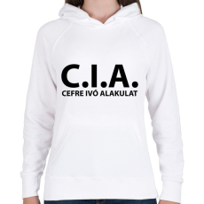 PRINTFASHION Cefre ivó alakulat fekete - Női kapucnis pulóver - Fehér