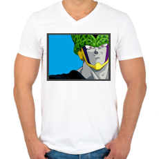 PRINTFASHION Cell - Férfi V-nyakú póló - Fehér