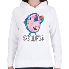 PRINTFASHION Cellfie - Női kapucnis pulóver - Fehér női pulóver, kardigán