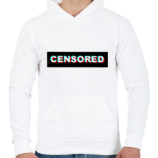 PRINTFASHION Censored - Férfi kapucnis pulóver - Fehér