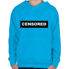 PRINTFASHION Censored - Gyerek kapucnis pulóver - Azúrkék gyerek pulóver, kardigán