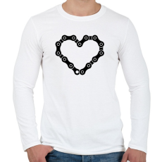 PRINTFASHION Chain heart  - Férfi hosszú ujjú póló - Fehér