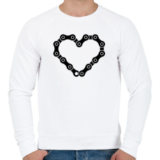 PRINTFASHION Chain heart  - Férfi pulóver - Fehér