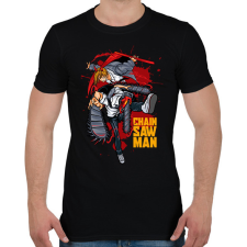PRINTFASHION Chainsaw man - Férfi póló - Fekete férfi póló