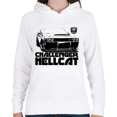 PRINTFASHION Challenger Hellcat Front - Női kapucnis pulóver - Fehér