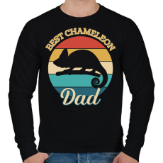 PRINTFASHION Chameleon Dad - Férfi pulóver - Fekete