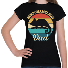 PRINTFASHION Chameleon Dad - Női póló - Fekete női póló
