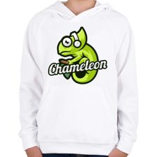 PRINTFASHION Chameleon - Gyerek kapucnis pulóver - Fehér gyerek pulóver, kardigán