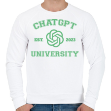 PRINTFASHION ChatGPT university - Férfi pulóver - Fehér férfi pulóver, kardigán