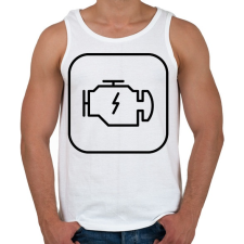 PRINTFASHION Check Engine - Férfi atléta - Fehér atléta, trikó