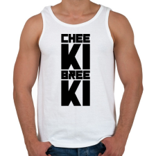 PRINTFASHION Cheeki Breeki - Férfi atléta - Fehér atléta, trikó