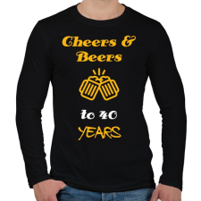 PRINTFASHION CHEERS AND BEERS 40 YEARS - Férfi hosszú ujjú póló - Fekete férfi póló