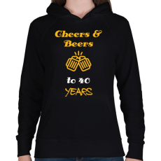 PRINTFASHION CHEERS AND BEERS 40 YEARS - Női kapucnis pulóver - Fekete
