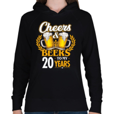 PRINTFASHION Cheers & Beers - 20 - Női kapucnis pulóver - Fekete női pulóver, kardigán