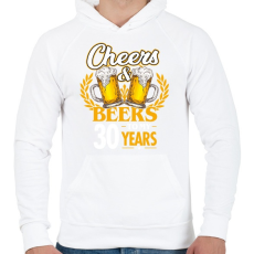 PRINTFASHION Cheers & Beers - 30 - Férfi kapucnis pulóver - Fehér
