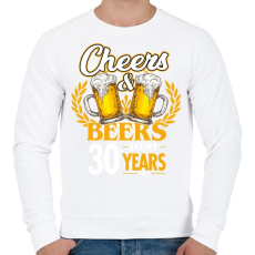 PRINTFASHION Cheers & Beers - 30 - Férfi pulóver - Fehér