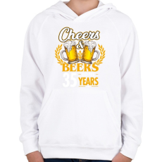 PRINTFASHION Cheers & Beers - 35 - Gyerek kapucnis pulóver - Fehér