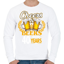 PRINTFASHION Cheers & Beers - 40 - Férfi pulóver - Fehér férfi pulóver, kardigán