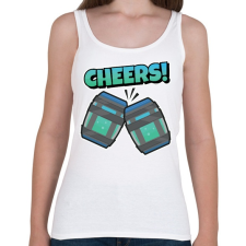 PRINTFASHION Cheers! Fortnite Chug Jug - Női atléta - Fehér női trikó