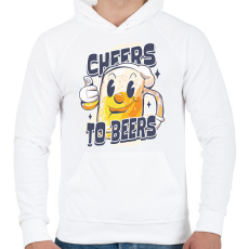 PRINTFASHION Cheers to beers - Férfi kapucnis pulóver - Fehér