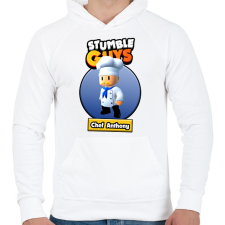 PRINTFASHION Chef Anthony - Férfi kapucnis pulóver - Fehér férfi pulóver, kardigán