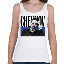 PRINTFASHION Chekhov - Önarckép - Női atléta - Fehér női trikó