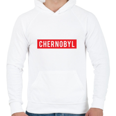 PRINTFASHION Chernobyl - Férfi kapucnis pulóver - Fehér