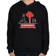 PRINTFASHION Chernobyl  - Gyerek kapucnis pulóver - Fekete gyerek pulóver, kardigán
