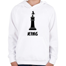 PRINTFASHION CHESS KING - Gyerek kapucnis pulóver - Fehér