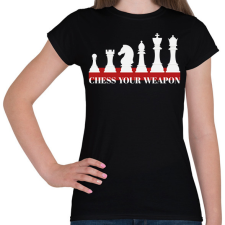 PRINTFASHION Chess your weapon - Női póló - Fekete női póló