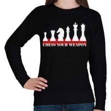 PRINTFASHION Chess your weapon - Női pulóver - Fekete