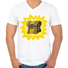 PRINTFASHION Chest - Fortnite - Férfi V-nyakú póló - Fehér