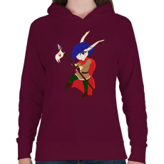 PRINTFASHION Chibi Elf lányka  - Női kapucnis pulóver - Bordó