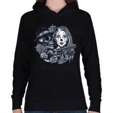 PRINTFASHION Chicano tetoválás - Női kapucnis pulóver - Fekete