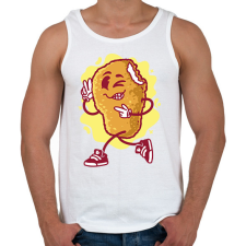 PRINTFASHION Chicken nuggets - Férfi atléta - Fehér atléta, trikó