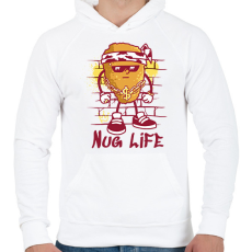 PRINTFASHION Chicken nuggets - Férfi kapucnis pulóver - Fehér