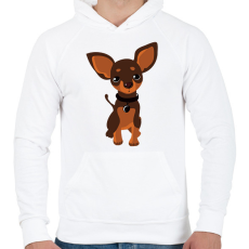PRINTFASHION Chihuahua - Férfi kapucnis pulóver - Fehér