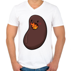 PRINTFASHION Chilis bab - Férfi V-nyakú póló - Fehér