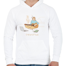 PRINTFASHION Chill and Music - Gitáros minta - Férfi kapucnis pulóver - Fehér női pulóver, kardigán