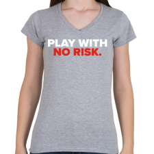 PRINTFASHION Chill out if u PLAY - Női V-nyakú póló - Sport szürke női póló