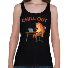 PRINTFASHION CHILL OUT - vicces lajhár - Női atléta - Fekete női trikó